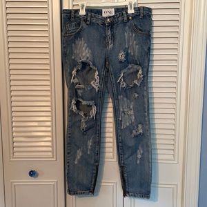 Trashed Free Birds Low Waist Short Rise Jeans